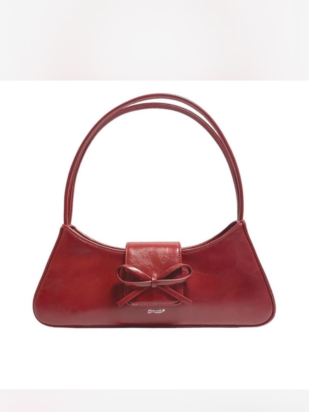 Red Bow Accent Shoulder Bag